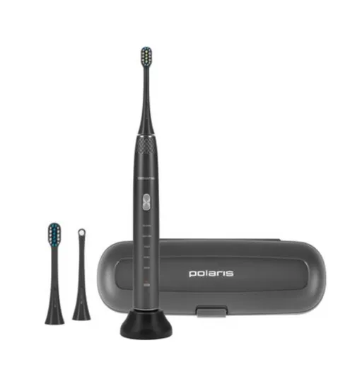 Электрическая зубная щётка Polaris имеет в комплекте запасные насадки, которые можно не докупать