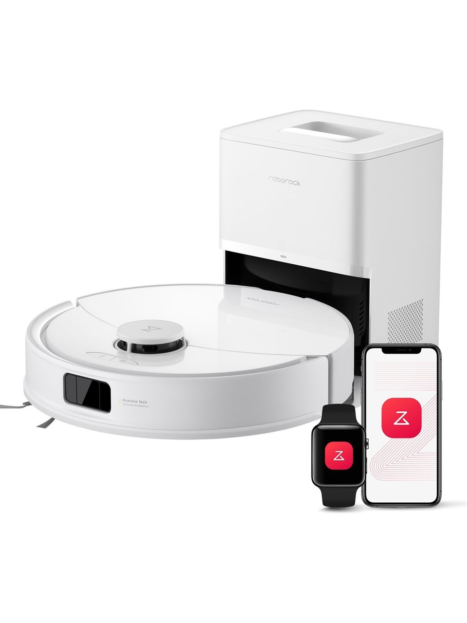 Робот-пылесос Roborock Q8 Max Pro Plus со станцией самоочистки, запускается со смартфона и смарт-часов