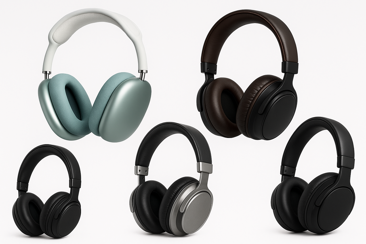 накладные наушники различных цветов